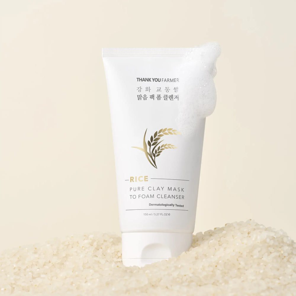 Rice Pure Clay Mask to Foam Cleanser